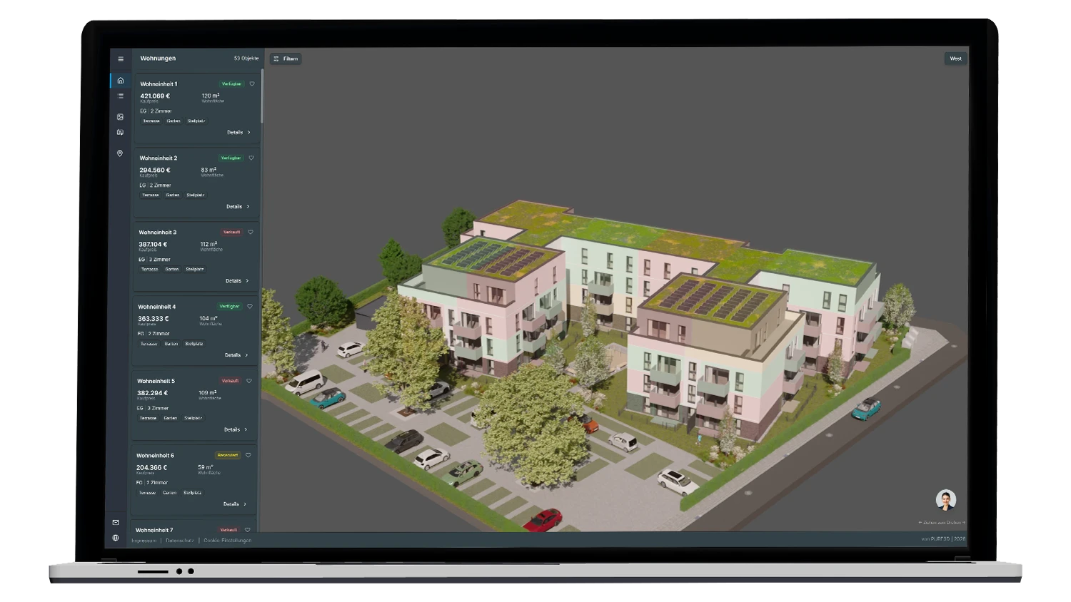 Demo Urban: Flatfinder für ein größeres Wohnprojekt