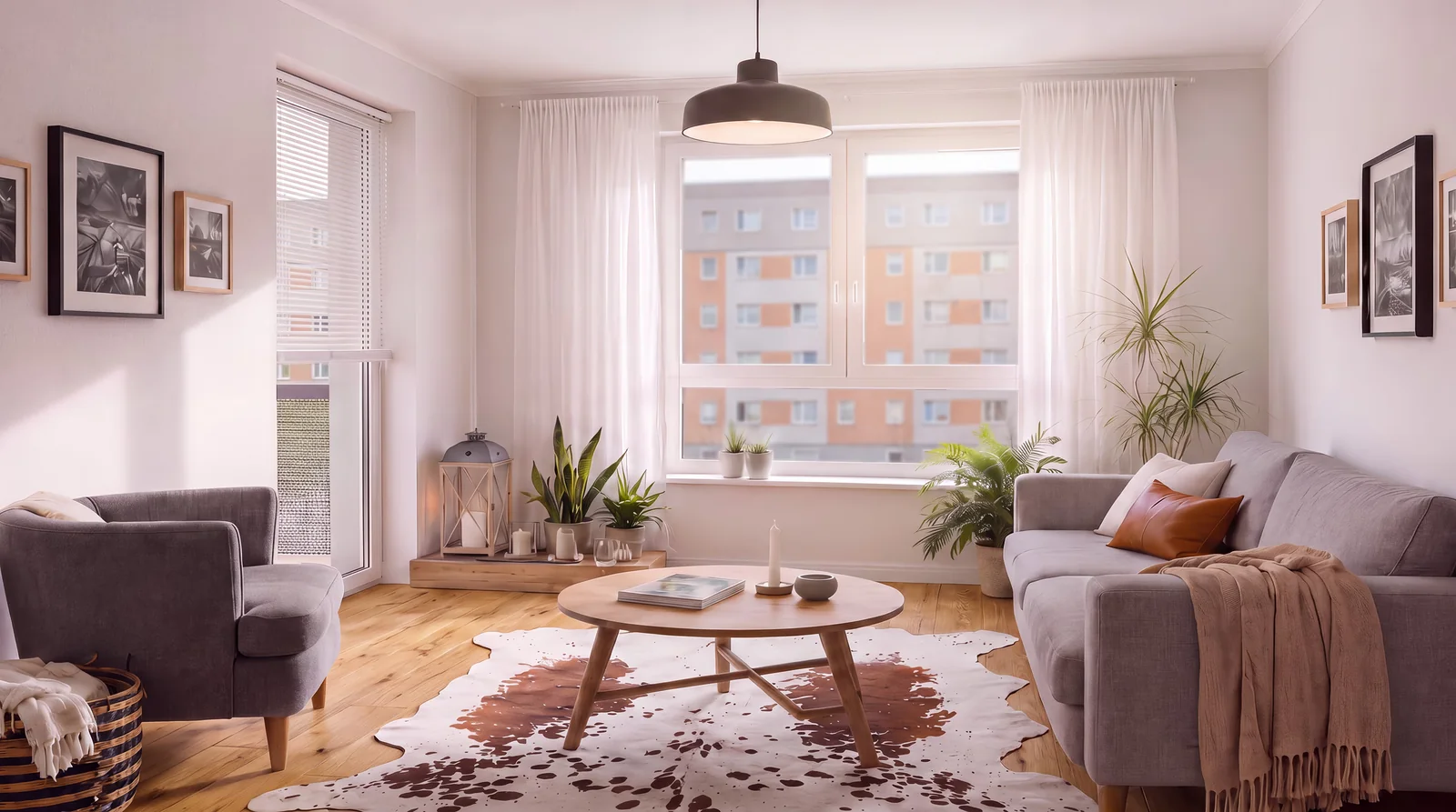 Innenvisualisierung einer möglichen Einrichtung im Wohnbereich einer WUP-Seniorenwohnung