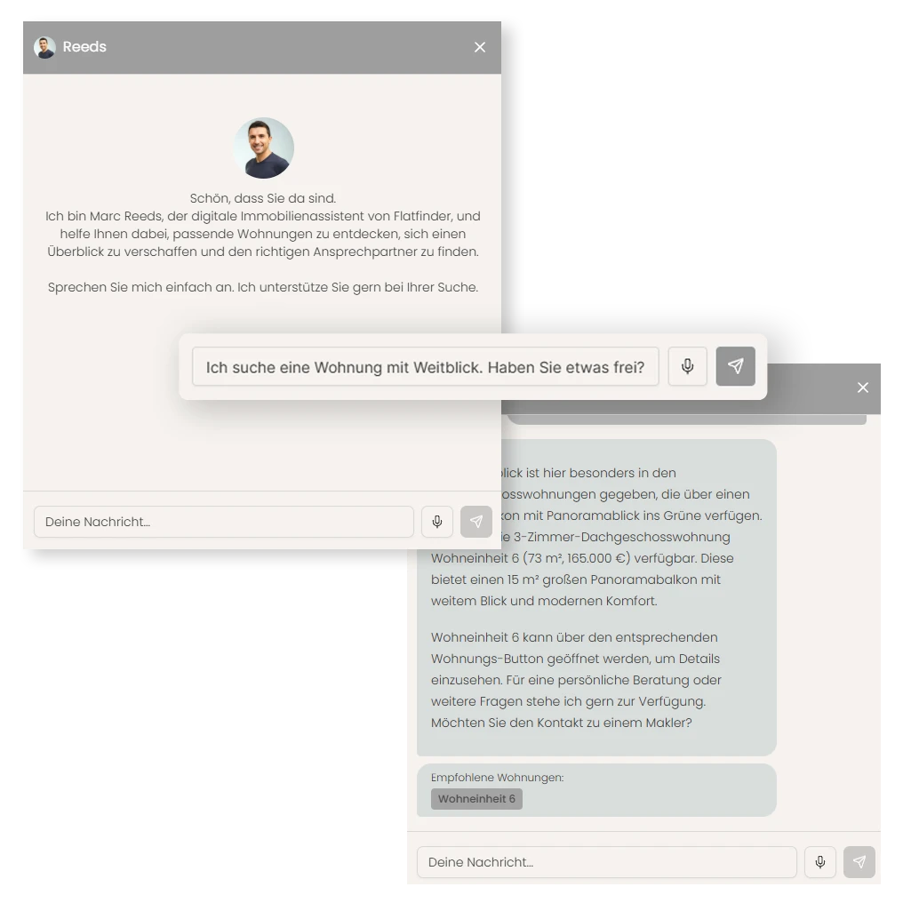 Digitale Assistenz (KI) Chatfenster